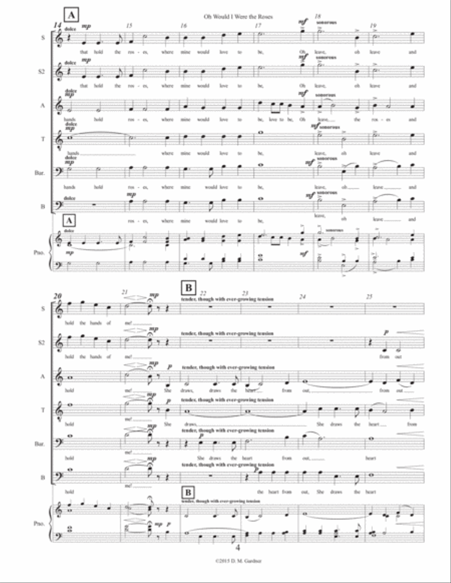 Oh Would I Were the Roses Divisi scores gallery preview page 4