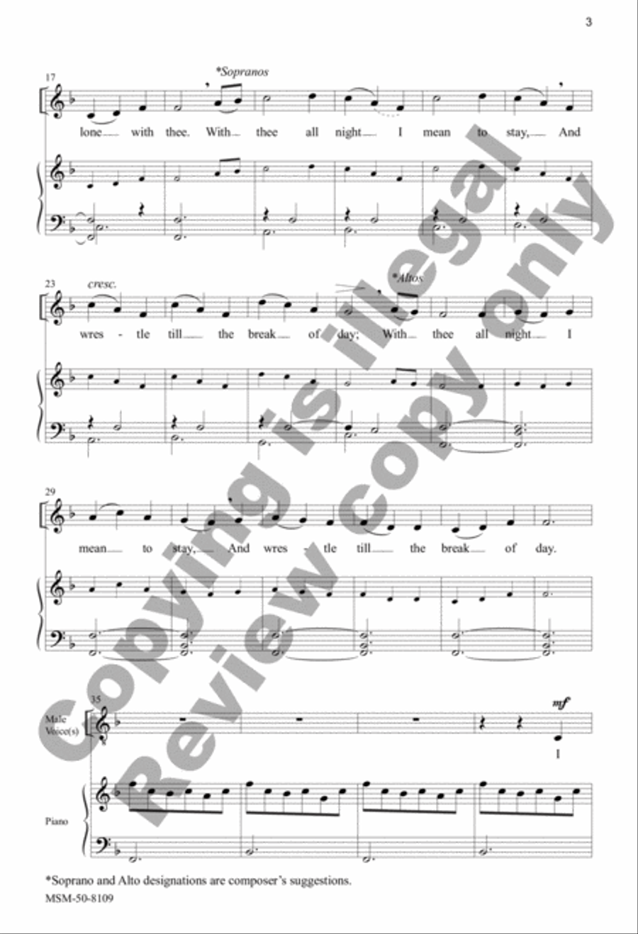 Come, O Thou Traveler Unknown 4-Part scores gallery preview page 3