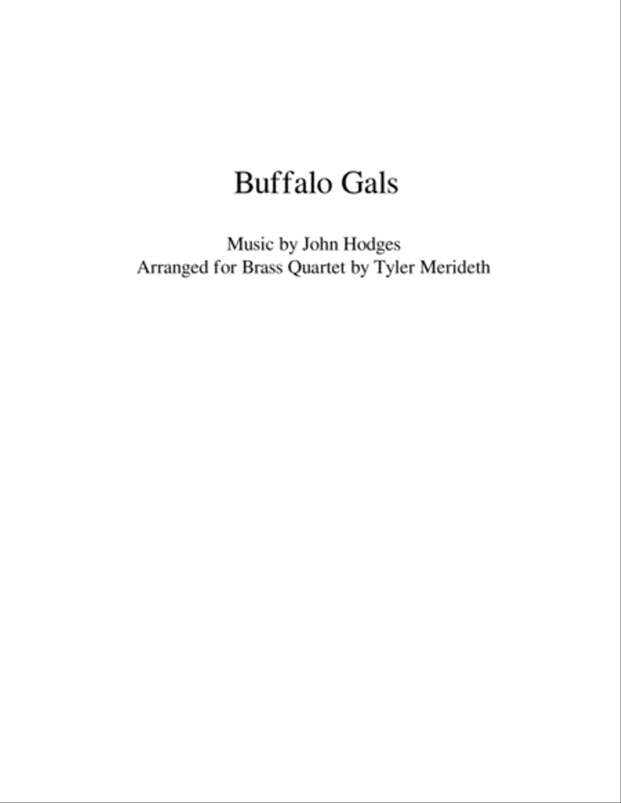 Buffalo Gals for Brass Quartet with optional horn Brass Quartet scores gallery preview page 1