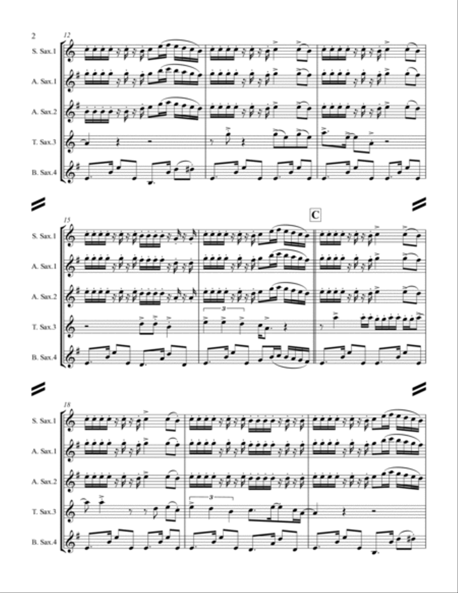 Smoke On The Water Woodwind Quartet scores gallery preview page 3