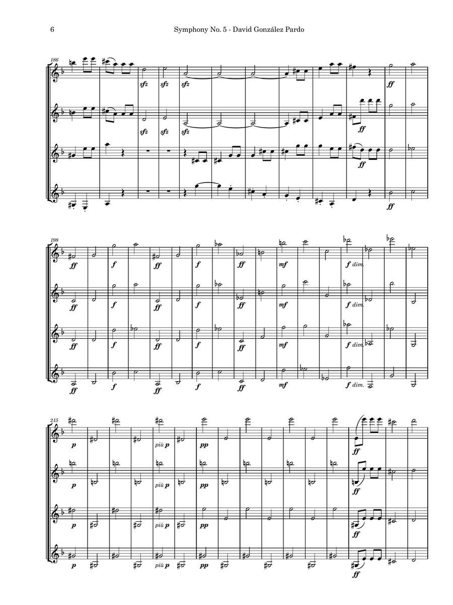 Symphony No. 5 in C minor, Op. 67 (First movement) Chamber Music scores gallery preview page 6