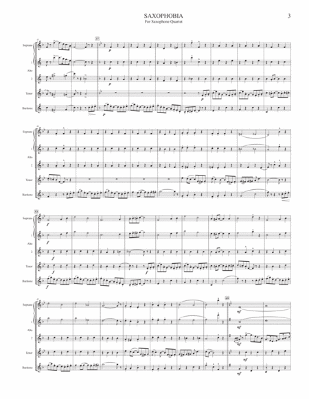SAXOPHOBIA - for Saxophone Quartet (SATB or AATB) image number null