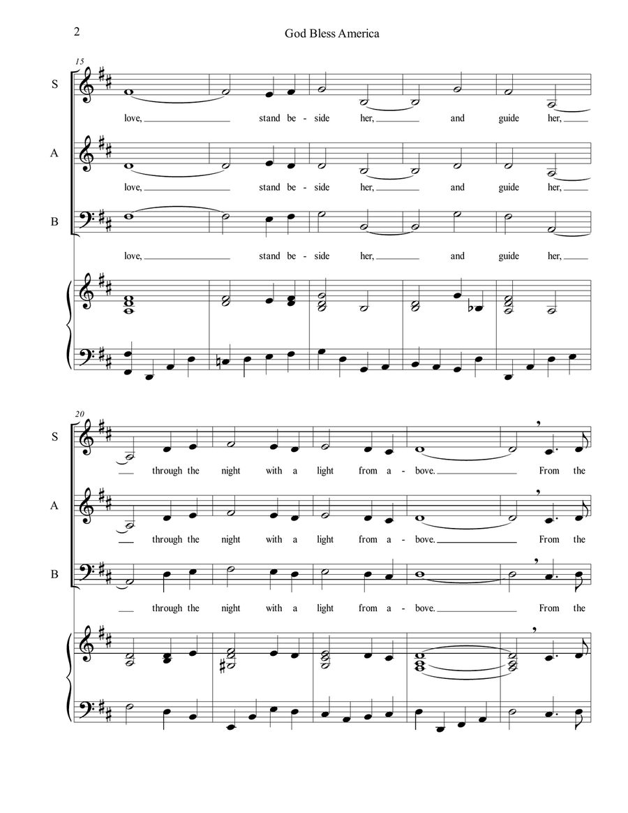 God Bless America 3-Part scores gallery preview page 2