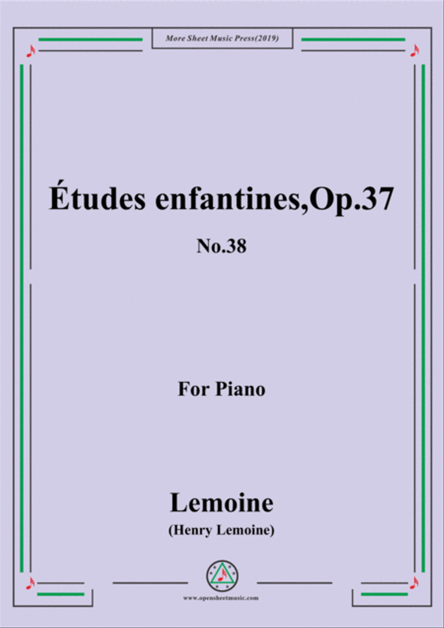 Lemoine-Études enfantines(Etudes) ,Op.37, No.38 Piano Method scores gallery preview page 1