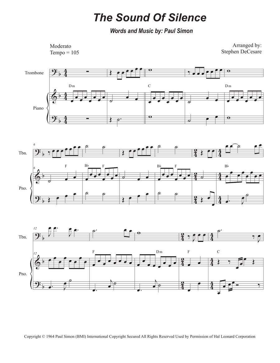 The Sound Of Silence The Sound Of Silence Piano scores gallery preview page 1