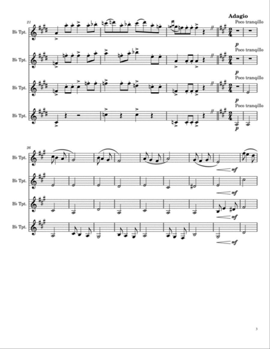 Wedding Day at Trouldhaugen Brass Quartet scores gallery preview page 3