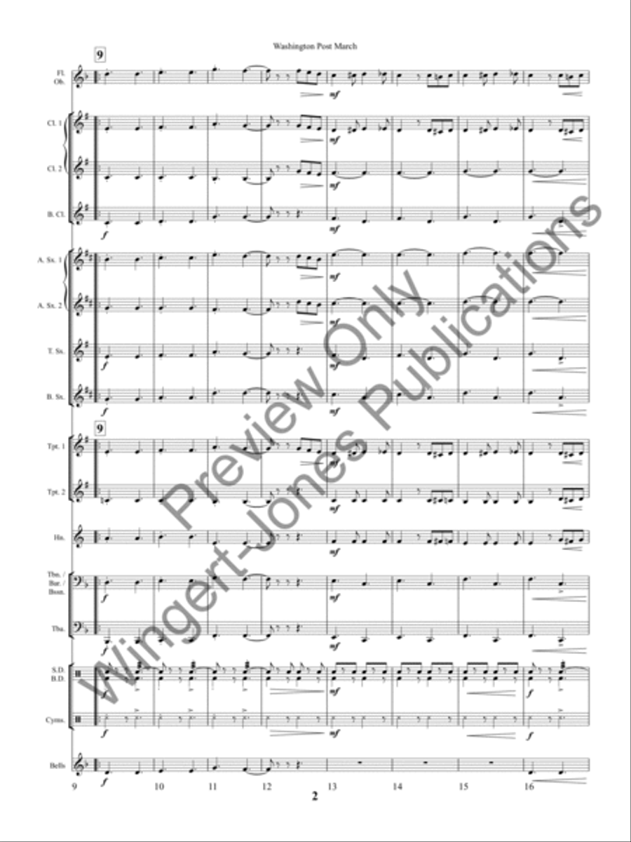 Washington Post March Concert Band scores gallery preview page 6