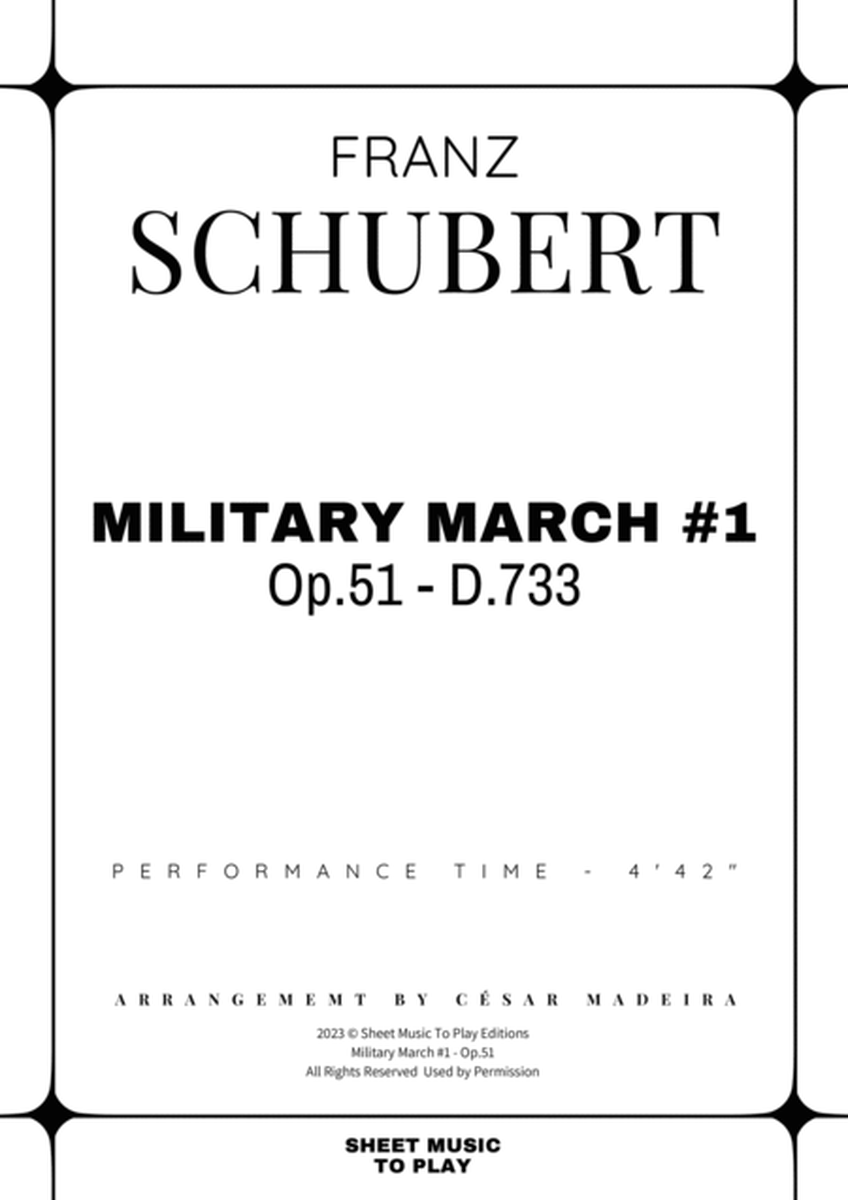 Military March No.1, Op.51 - Oboe and Piano (Full Score and Parts) image number null