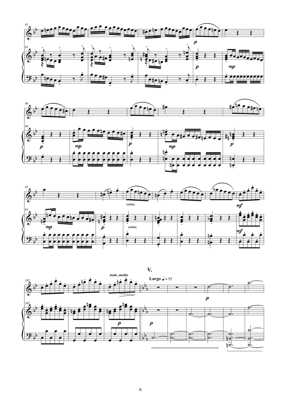 Vivaldi - Flute Concerto No.2 in G minor 'La Notte' Op.10, RV 439 for Flute and Piano Flute Solo scores gallery preview page 6