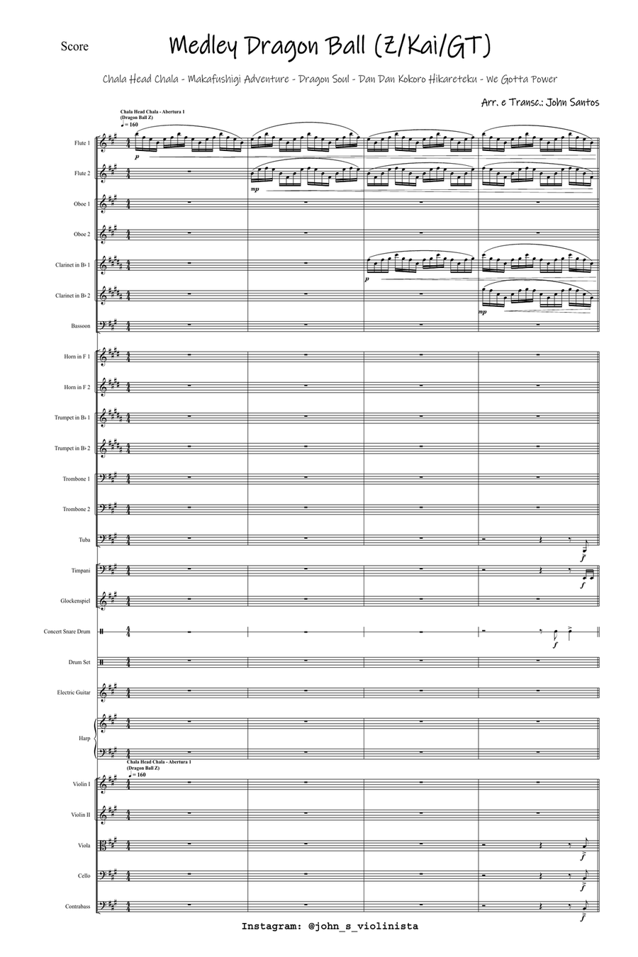 Dragon Ball Medley Full Orchestra scores gallery preview page 1