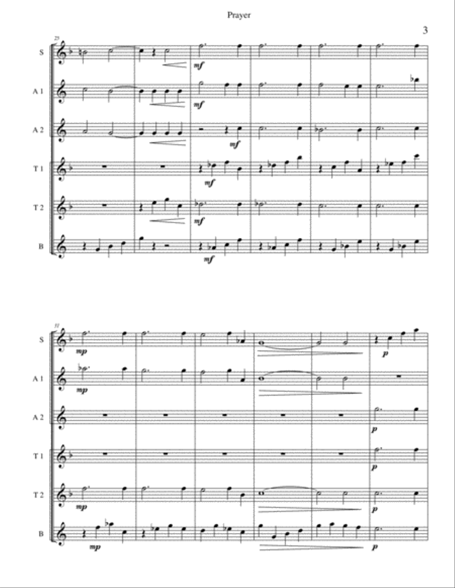 Prayer, Op. 48, No. 1 Small Ensemble scores gallery preview page 3