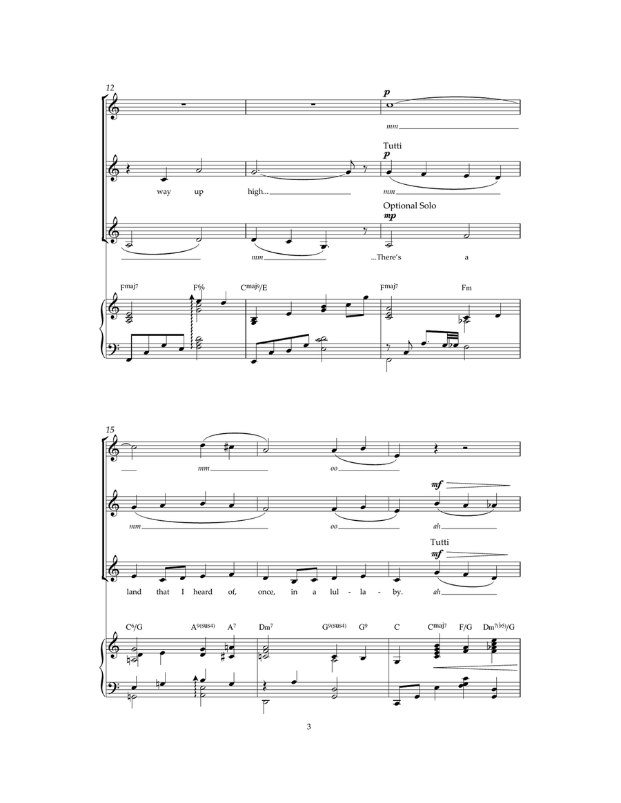Over The Rainbow (from 'The Wizard Of Oz') Choir scores gallery preview page 3