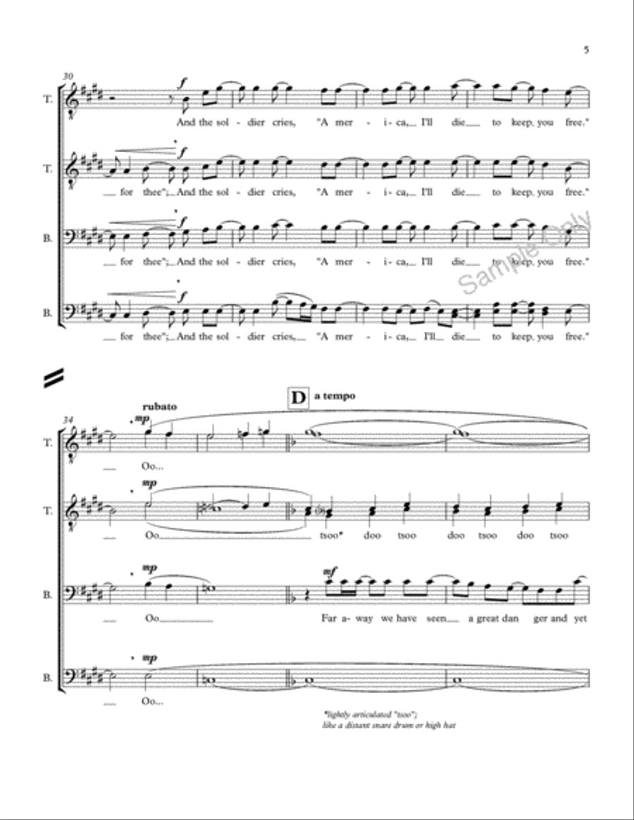 Soldier's Cry American Version TTBB scores gallery preview page 6