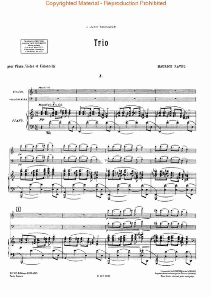Trio for Violin, Cello and Piano Piano Trio scores gallery preview page 2