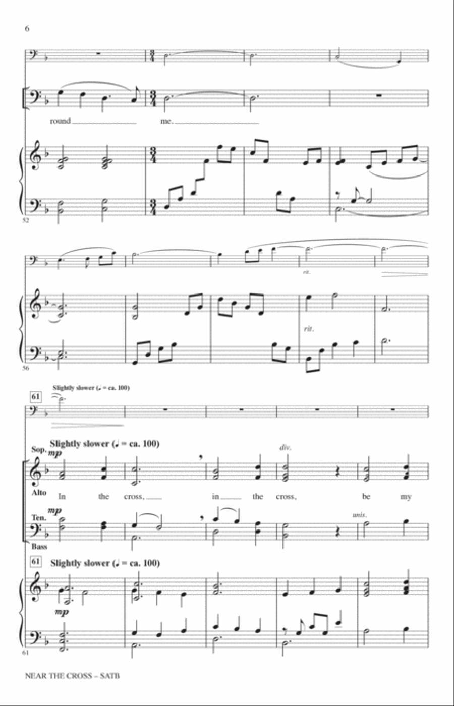Near The Cross (arr. Heather Sorenson) 4-Part scores gallery preview page 5