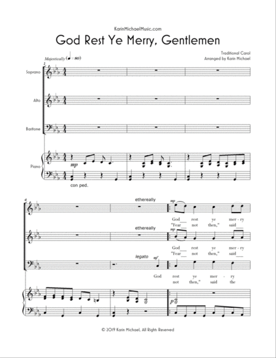 God Rest Ye Merry, Gentlemen 3-Part scores gallery preview page 2