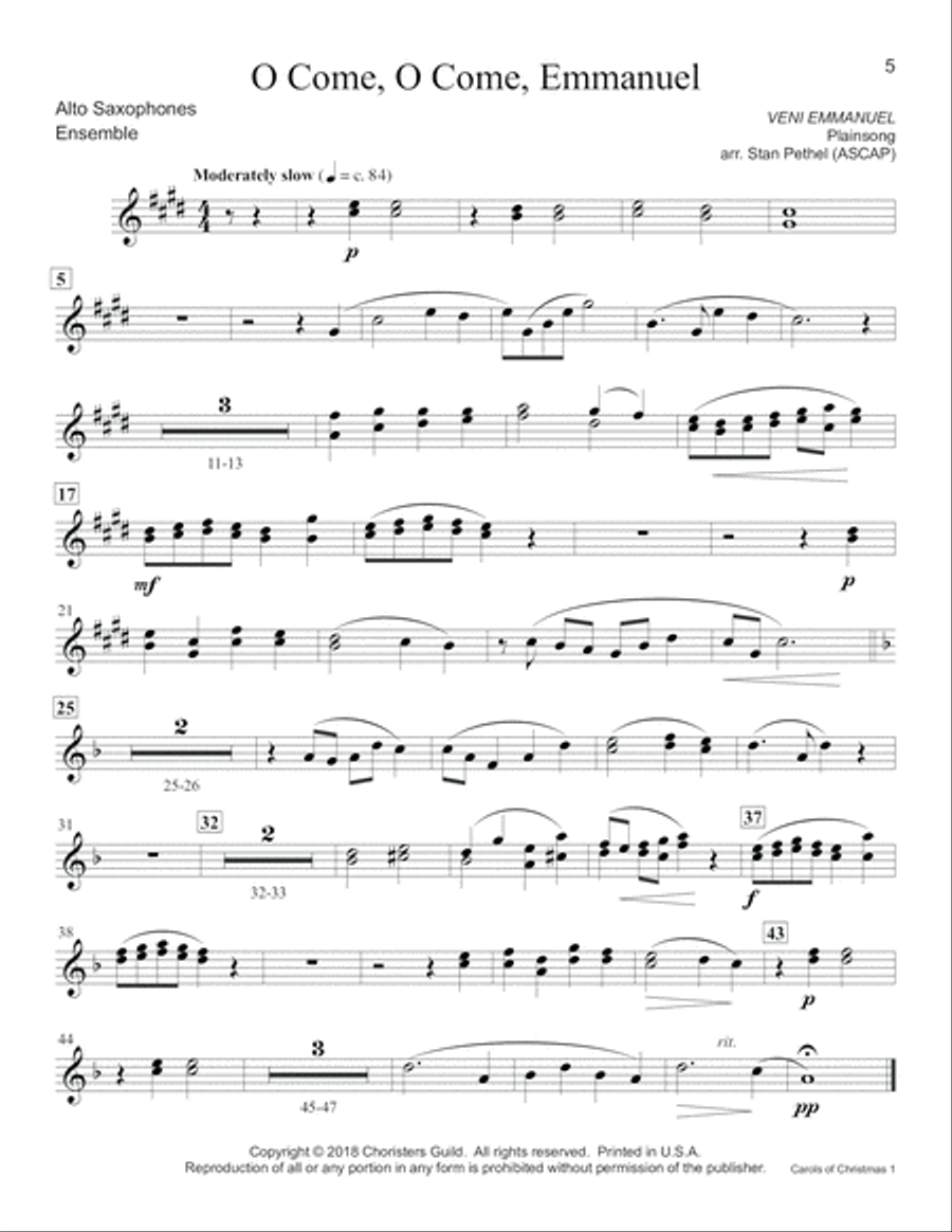 Carols of Christmas, Set 1 - Eb Alto Saxophone Alto Saxophone scores gallery preview page 5