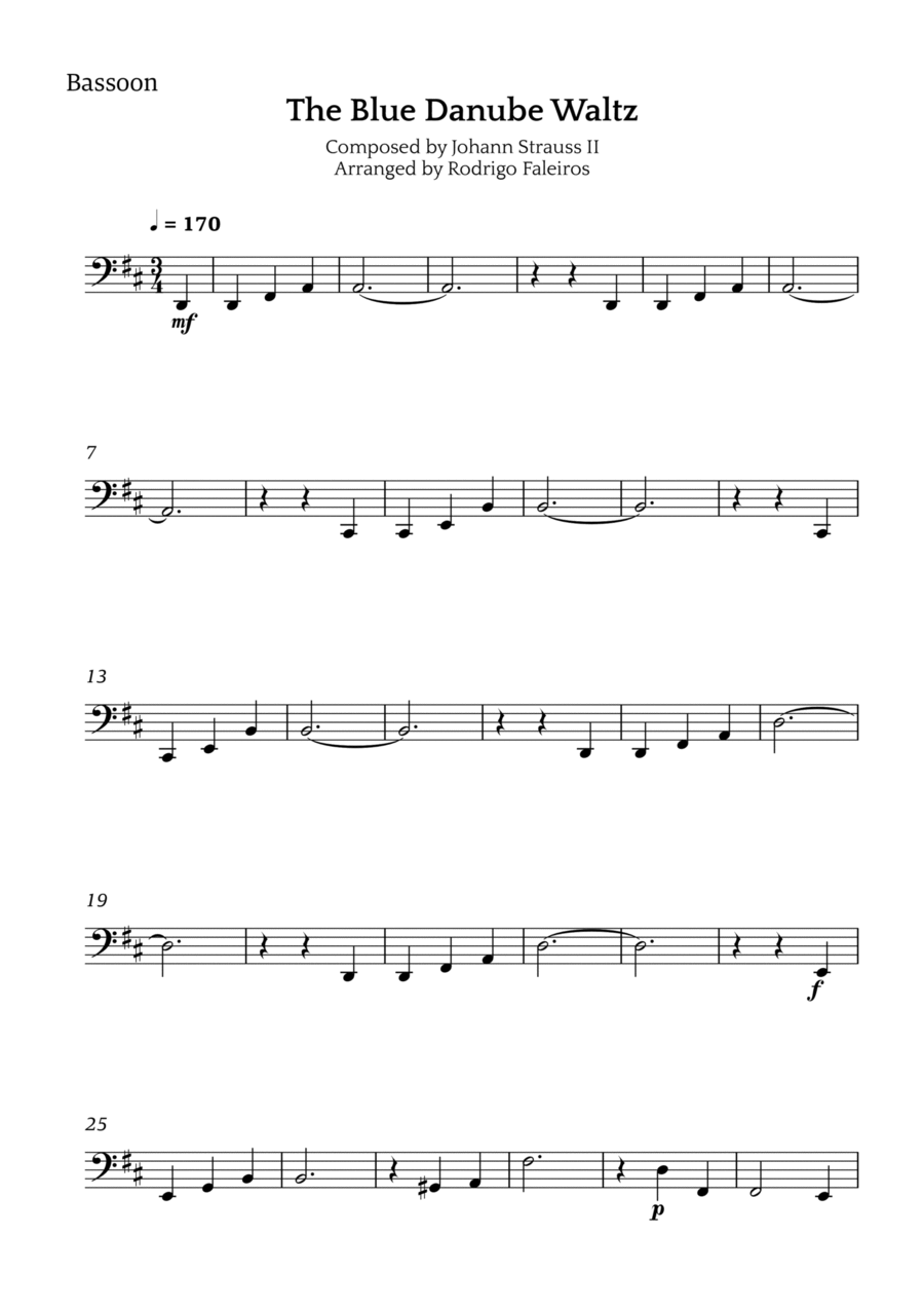 The Blue Danube Waltz Chamber Music scores gallery preview page 1