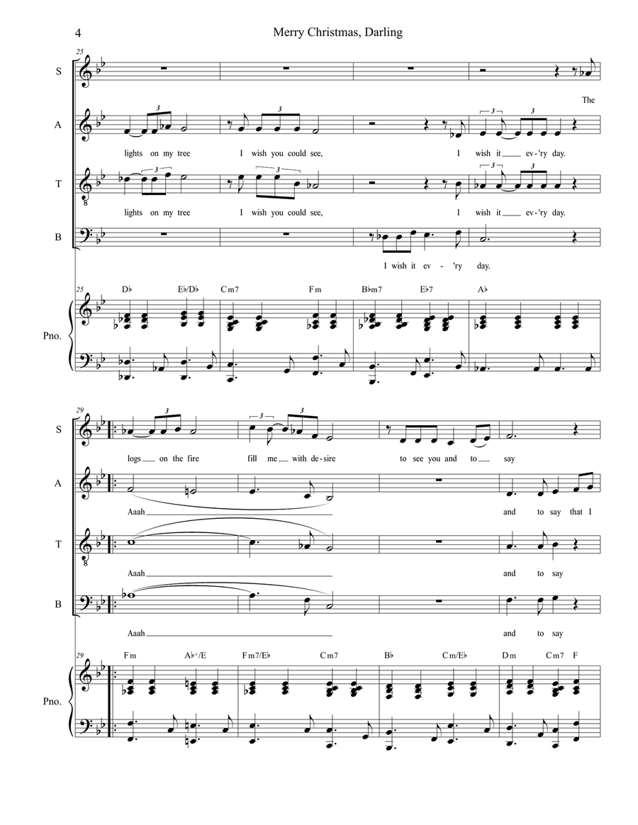 Merry Christmas, Darling 4-Part scores gallery preview page 4