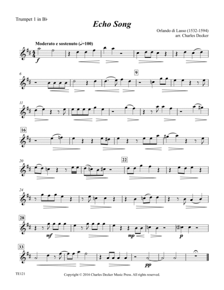 Echo Song for Trumpet Ensemble image number null