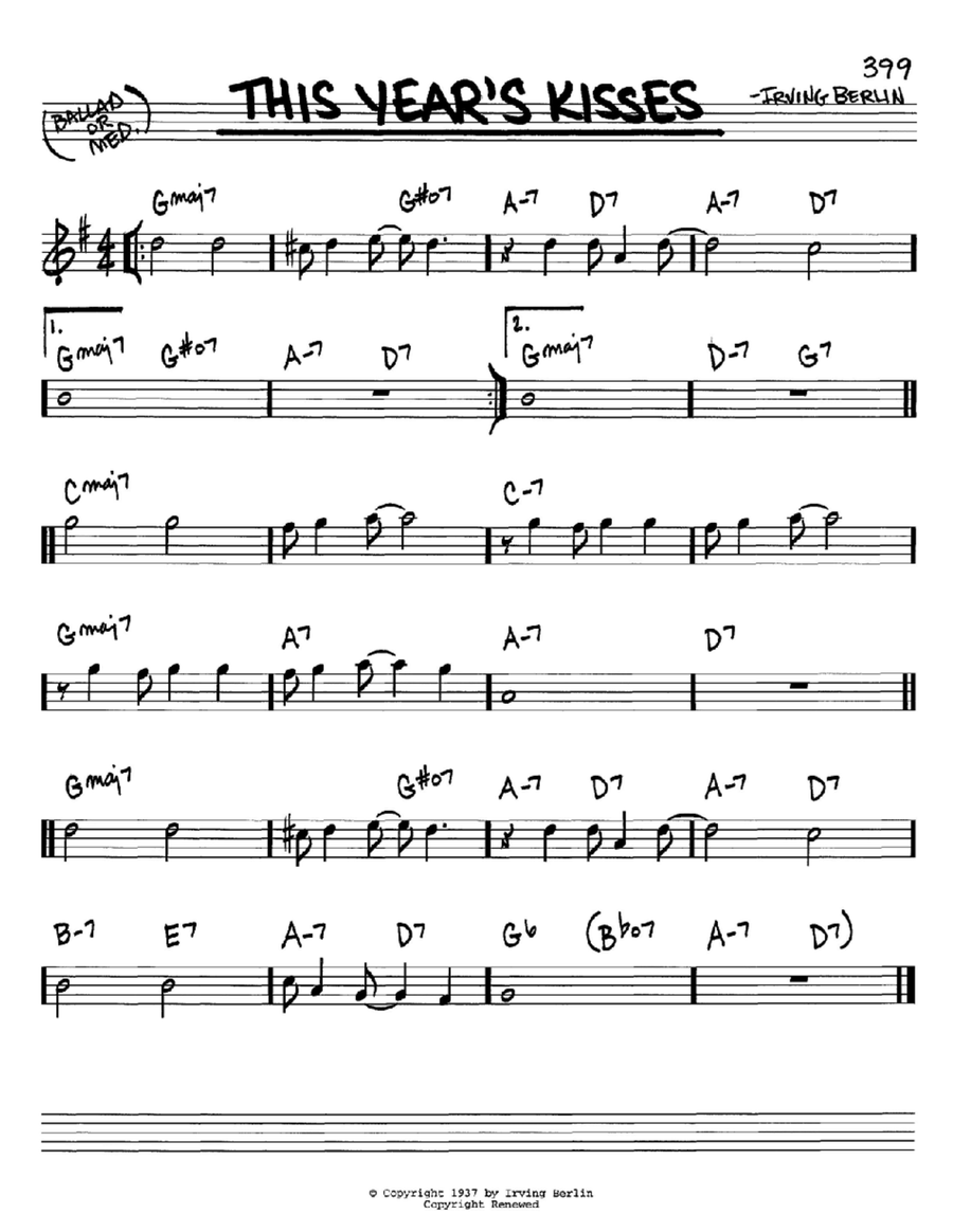This Year's Kisses This Year's Kisses C Instrument scores gallery preview page 1
