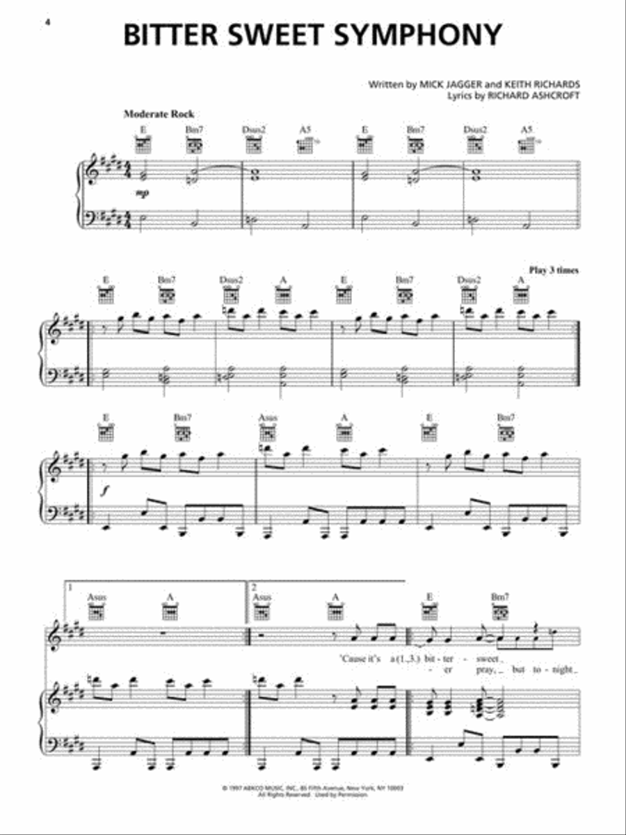 Alternative Rock Sheet Music Collection – 2nd Edition