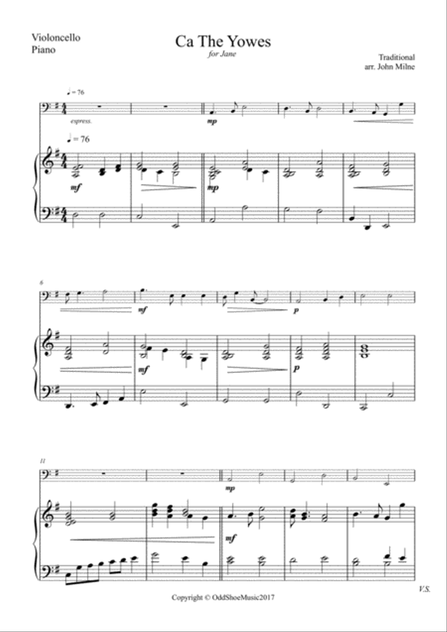 Ca The Yowes for cello and piano Piano scores gallery preview page 2
