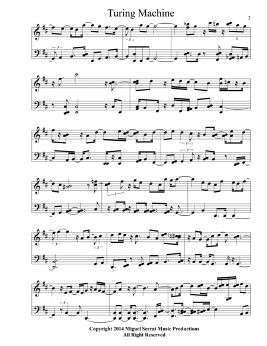 Turing Machine Piano, Vocal, Guitar scores gallery preview page 3