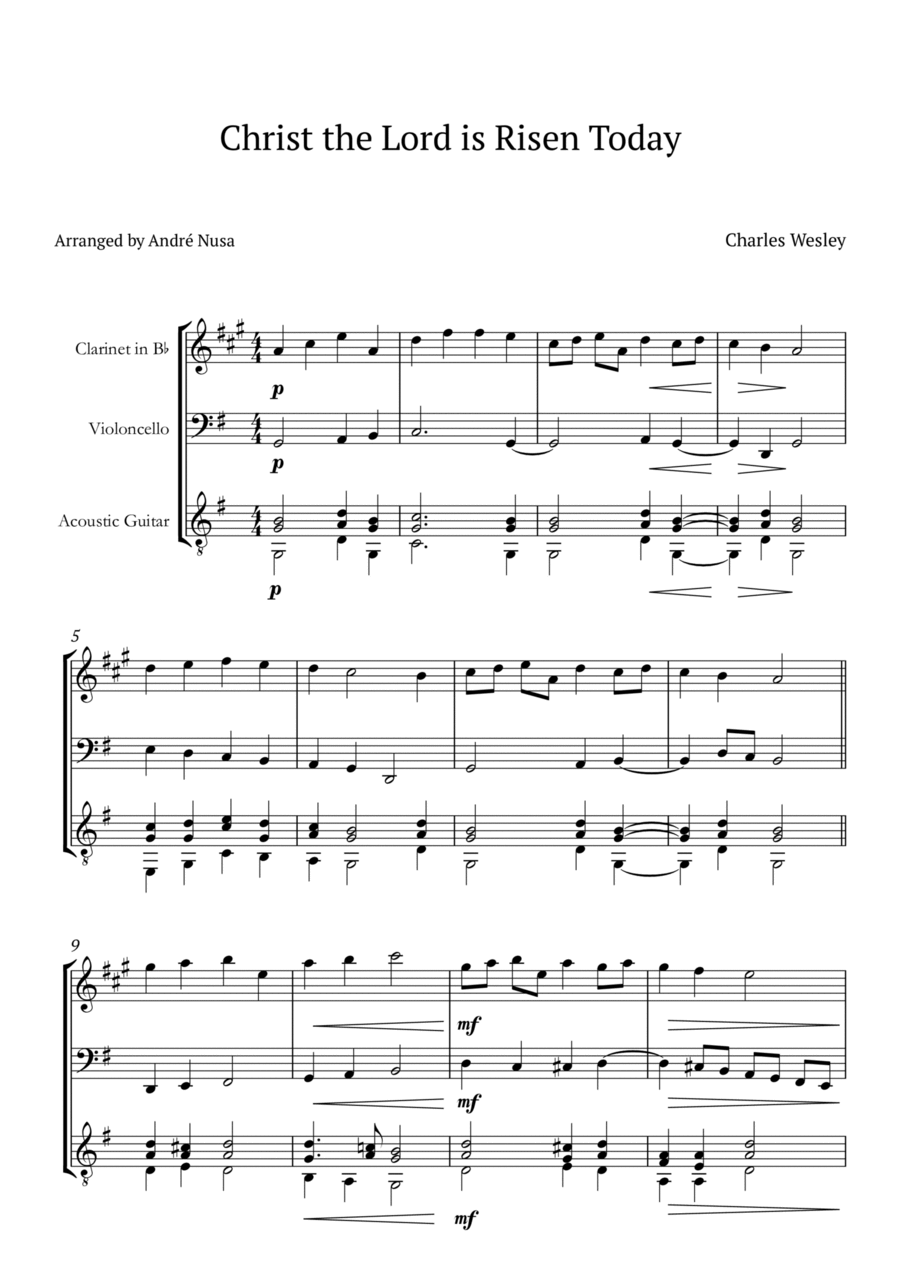 Christ the Lord is Risen Today Clarinet scores gallery preview page 1