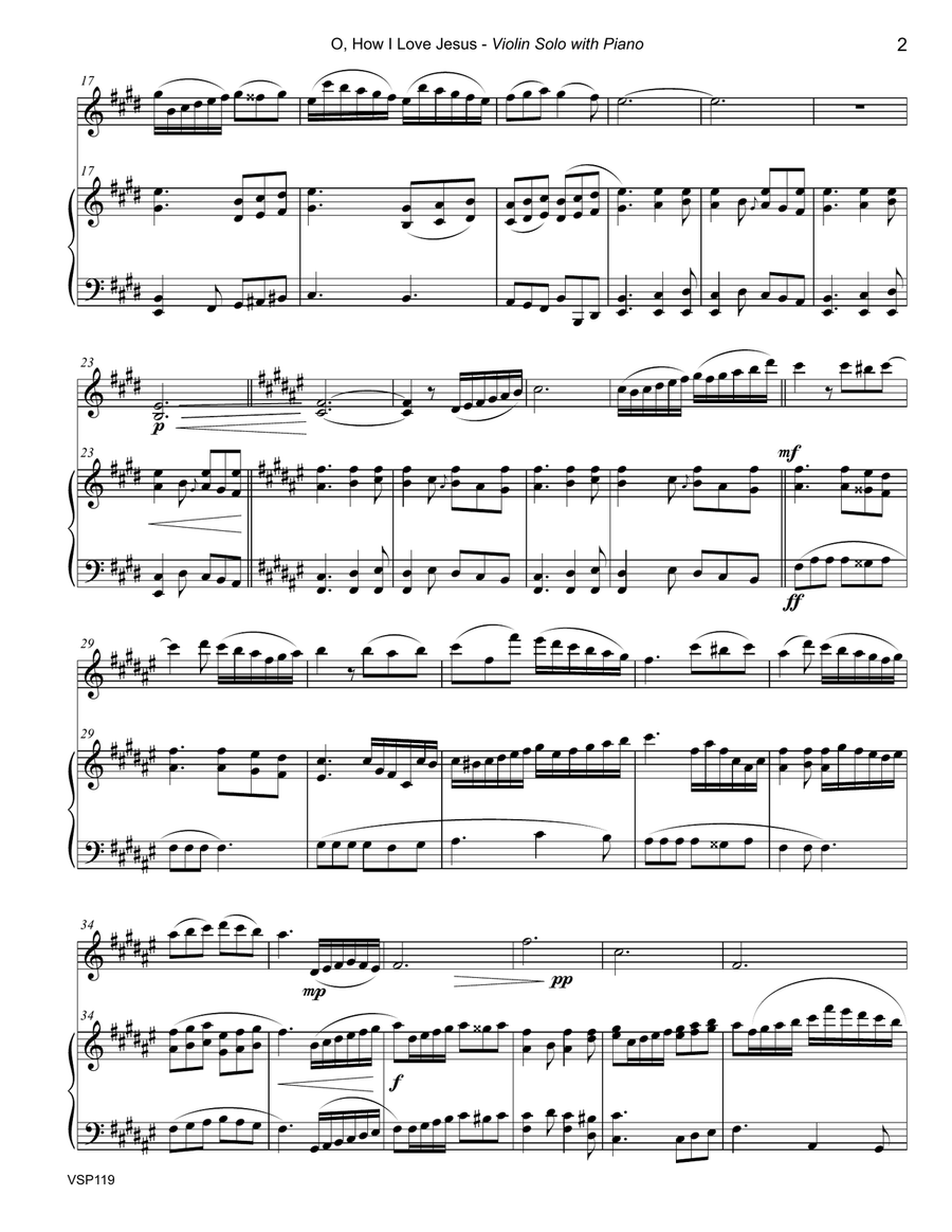O HOW I LOVE JESUS - VIOLIN SOLO with Piano Accompaniment O HOW I LOVE JESUS - VIOLIN SOLO with Piano Accompaniment Violin Solo scores gallery preview page 2