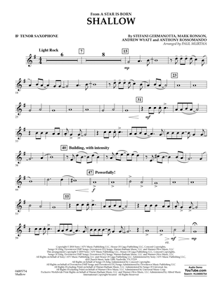 Shallow (from A Star Is Born) (arr. Paul Murtha) - Bb Tenor Saxophone