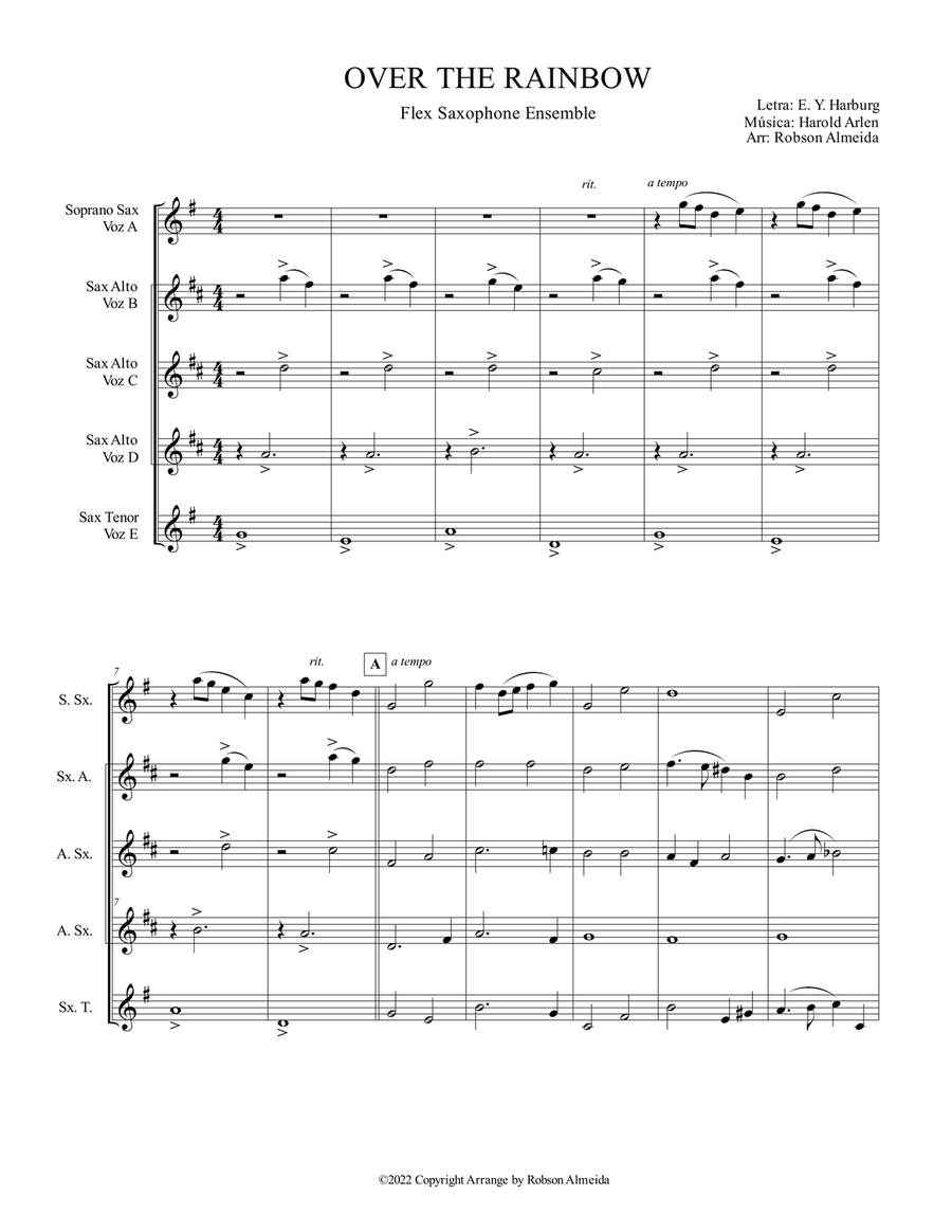 Over The Rainbow Over The Rainbow Woodwind Quintet scores gallery preview page 2