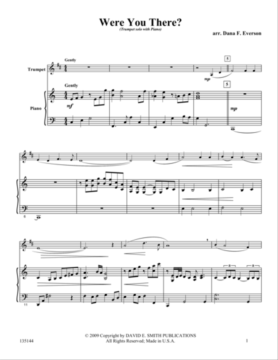 Were You There? Trumpet Solo scores gallery preview page 1