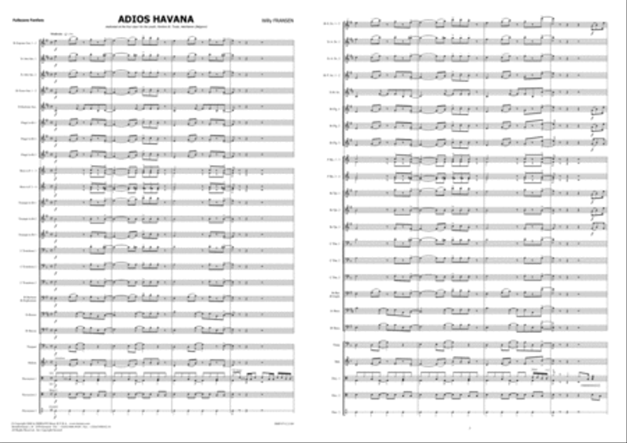 Adios Havana Fanfare Band scores gallery preview page 3