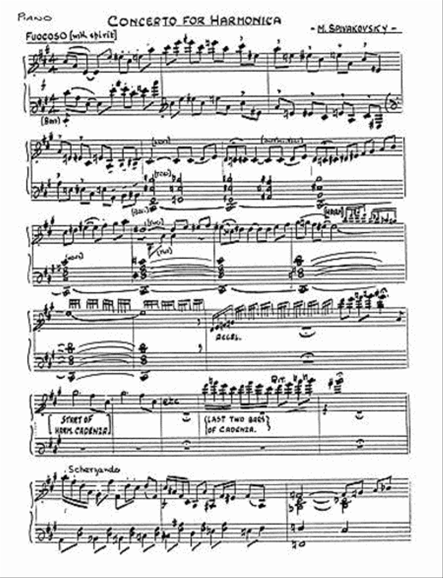 Concerto For Harmonica And Orchestra Piano Accompaniment scores gallery preview page 2