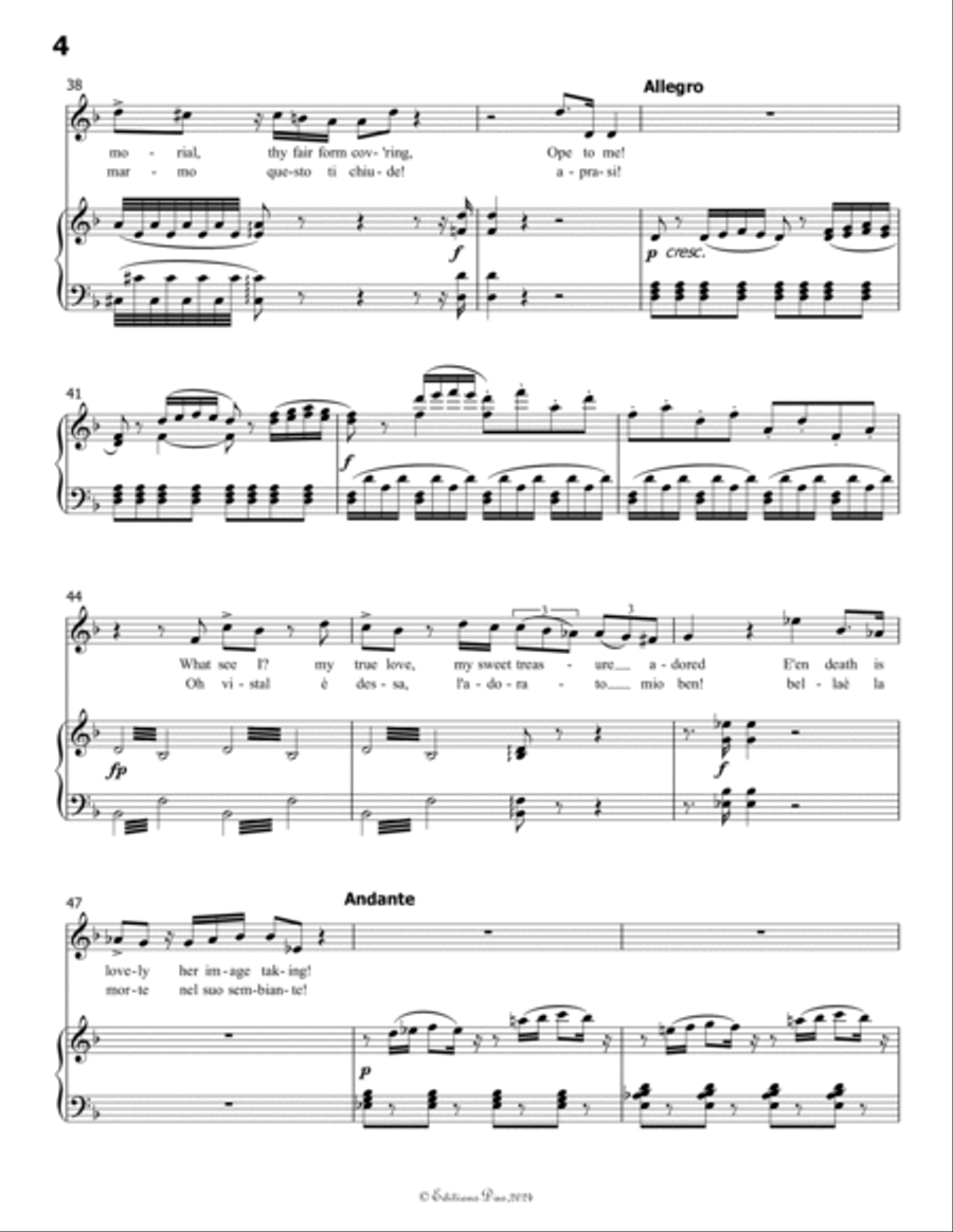 Ah! Se tu dormi,svegliati, by Vaccai Nicola, in F Major Voice scores gallery preview page 6