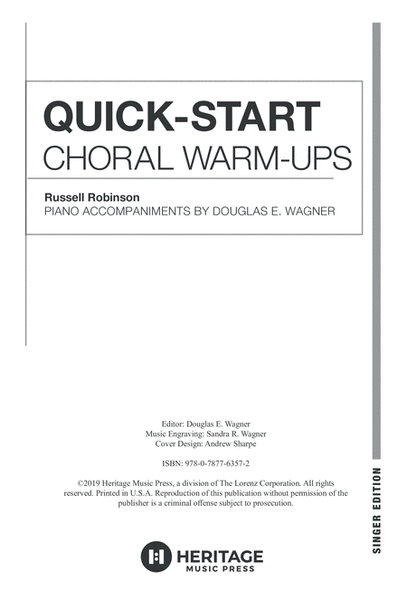 Quick-Start Choral Warm-Ups - Singer Edition for Treble Voices