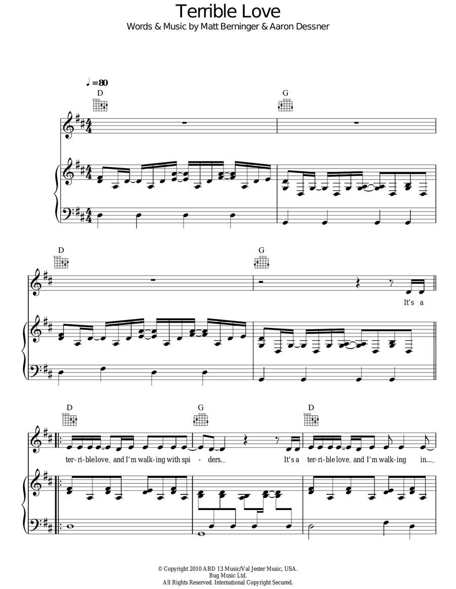 Terrible Love Terrible Love Acoustic Guitar scores gallery preview page 1