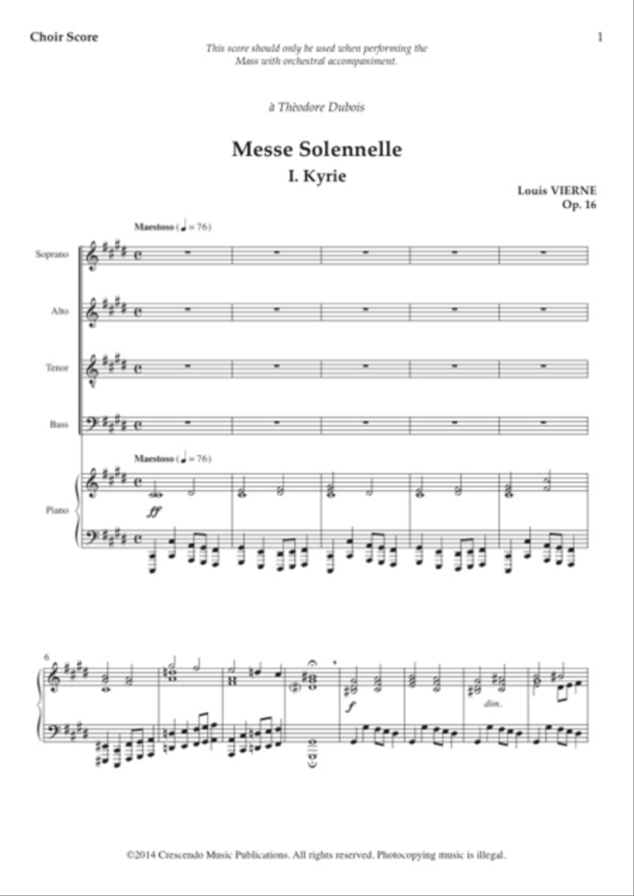 Messe Solennelle en Ut# mineur, Op. 16 4-Part scores gallery preview page 2