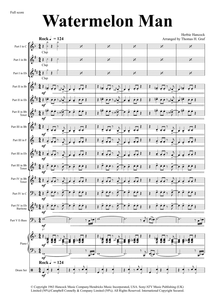 Watermelon Man Euphonium scores gallery preview page 1
