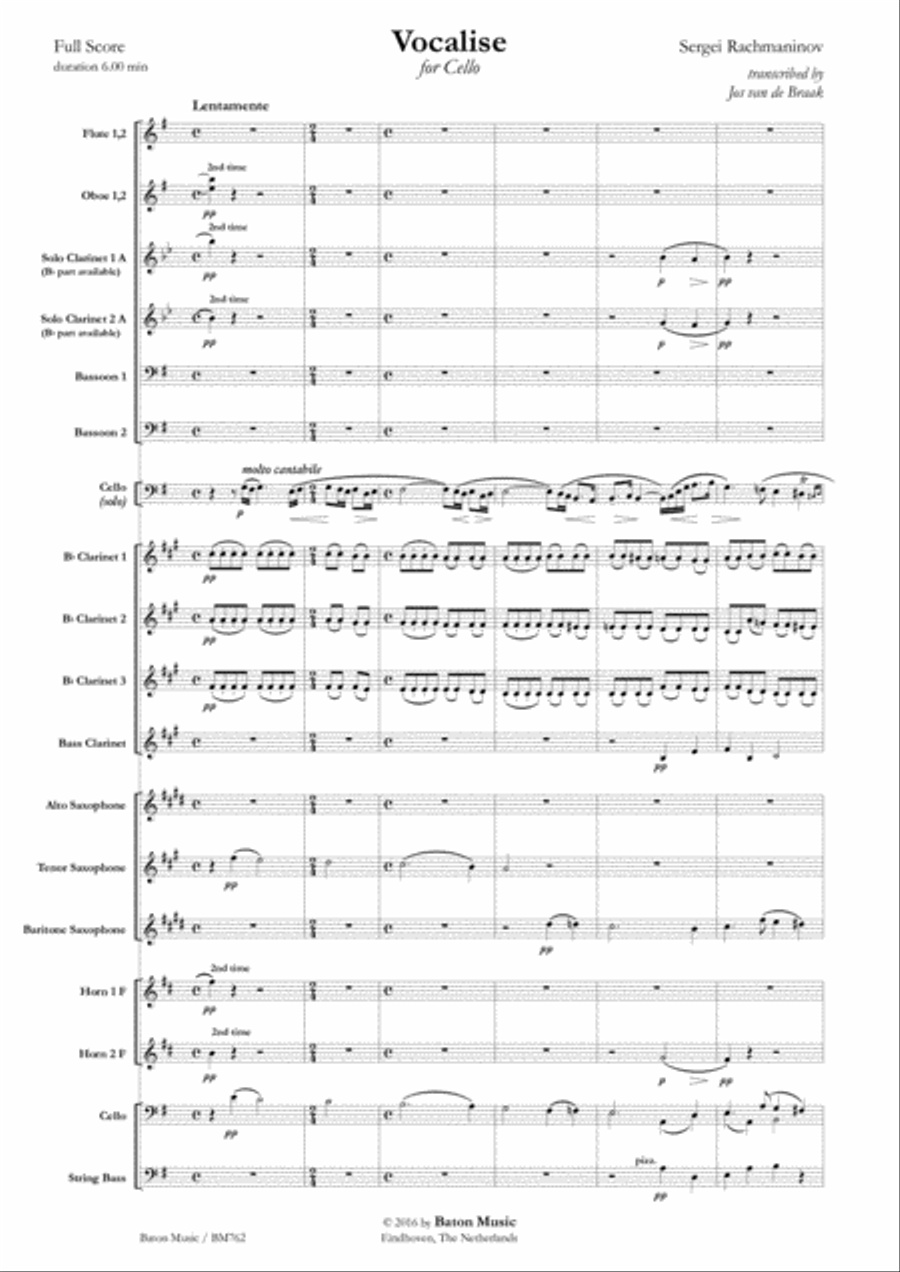 Vocalise Concert Band scores gallery preview page 2