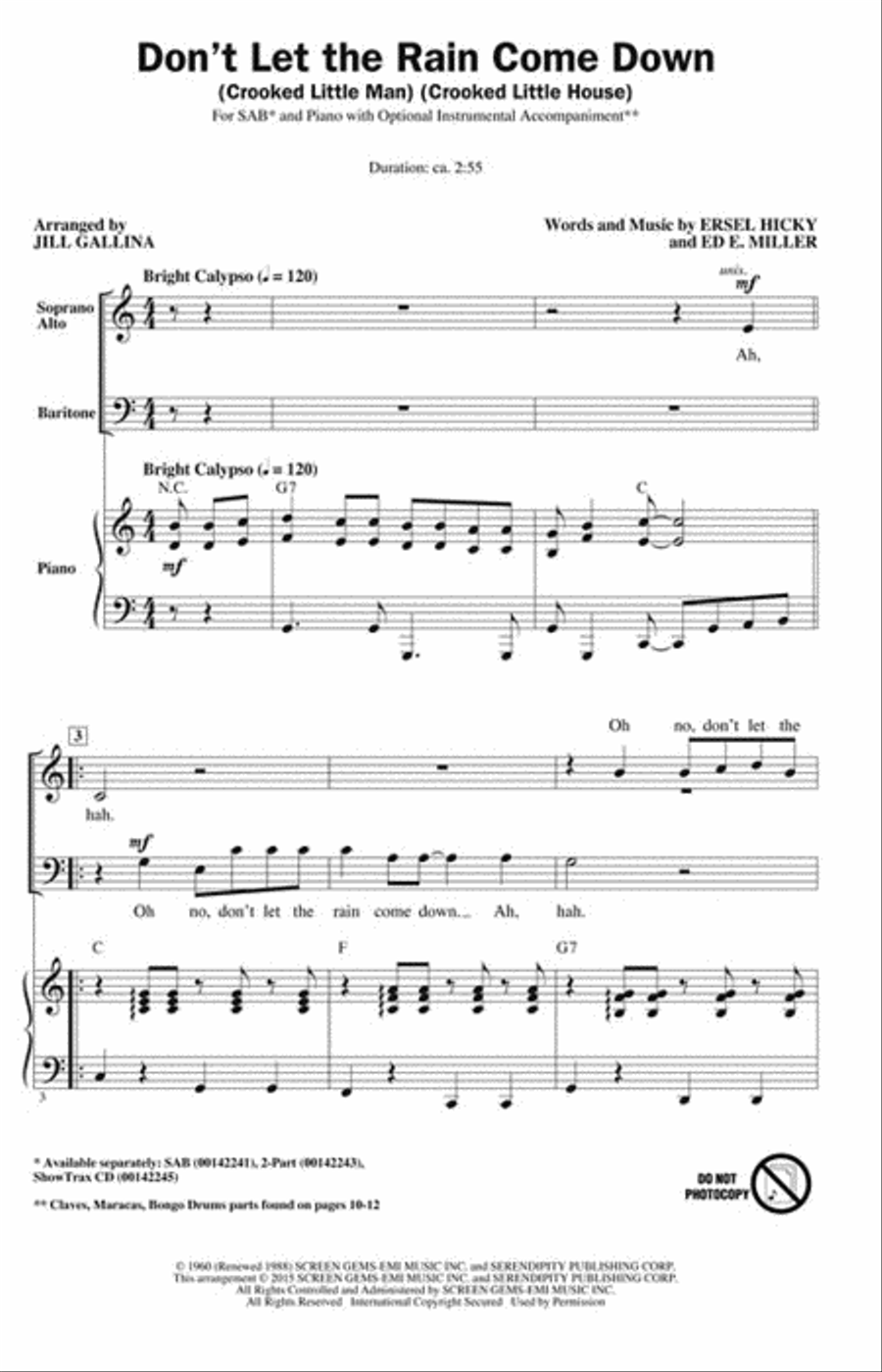 Don't Let the Rain Come Down 3-Part scores gallery preview page 2