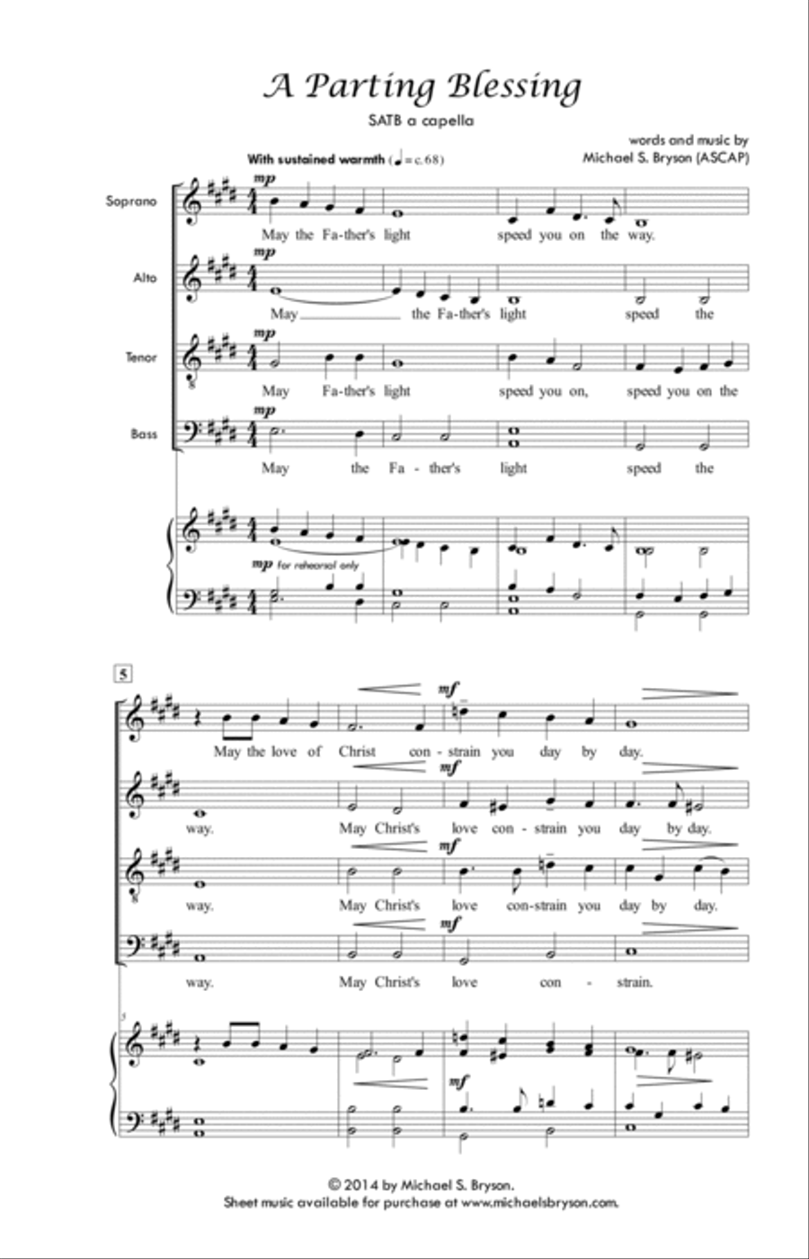 A Parting Blessing (May the Father's Light) 4-Part scores gallery preview page 3