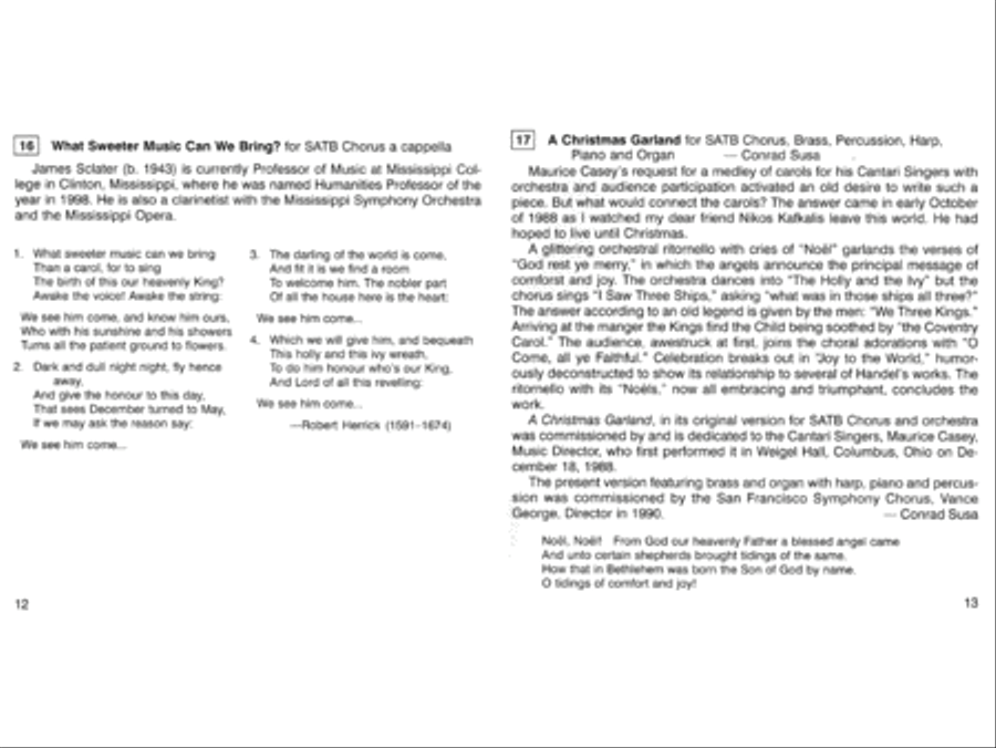Carols and Lullabies Music for Christmas by Conrad Susa and Five American Carols CD scores gallery preview page 8