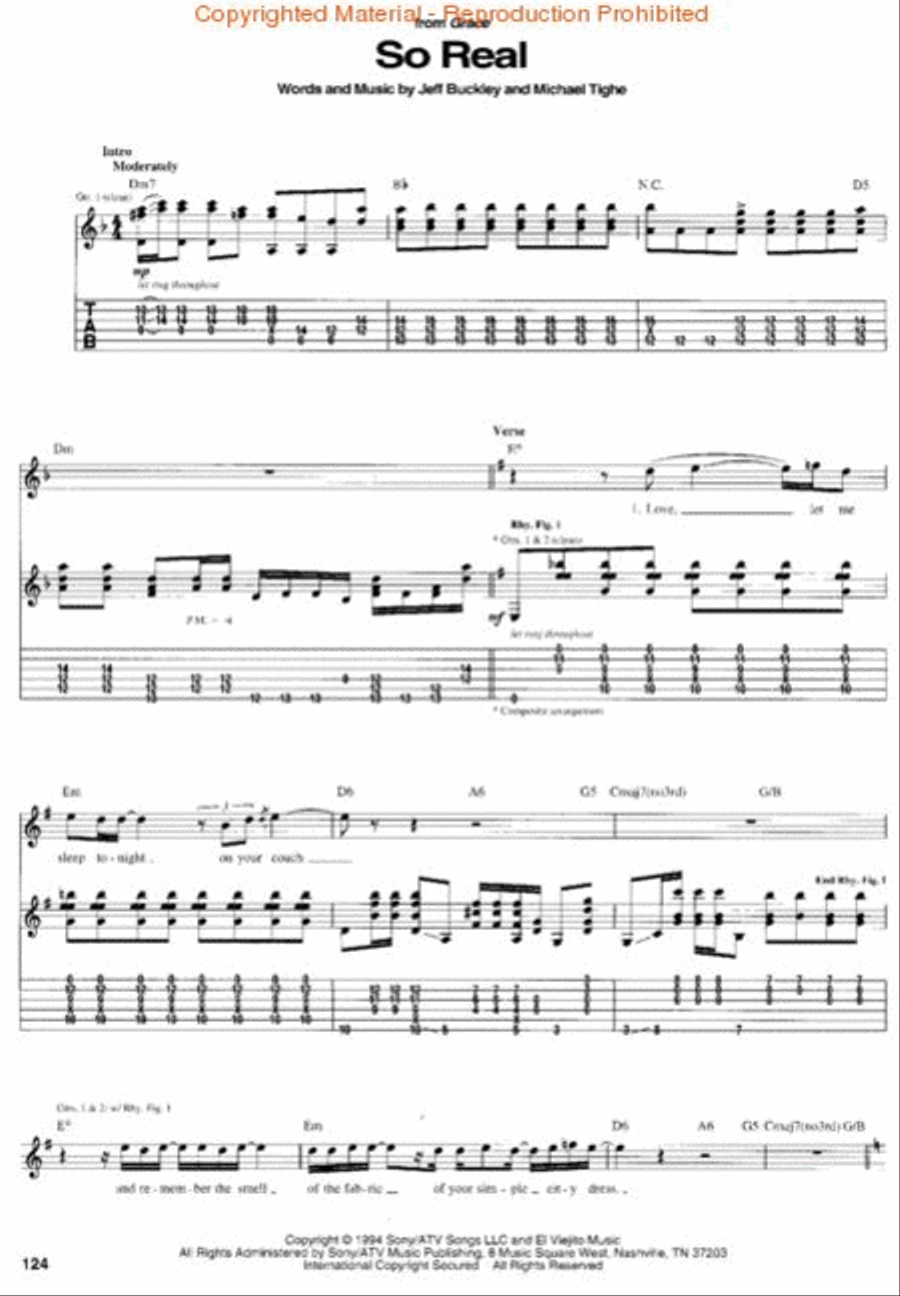 Jeff Buckley Collection Electric Guitar scores gallery preview page 2