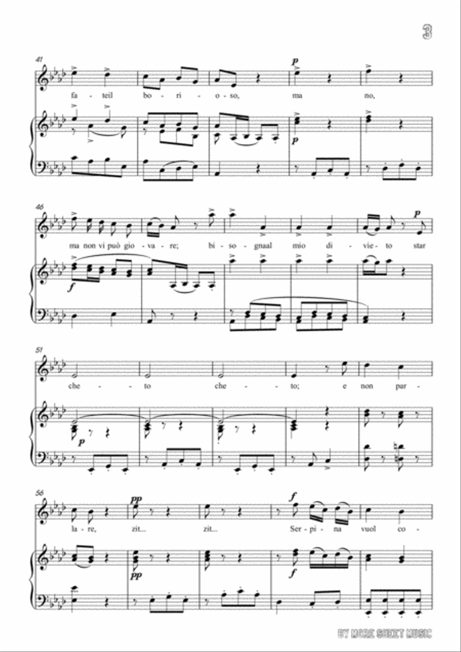 Pergolesi-Stizzoso,mio stizzoso in A flat Major,for Voice and Piano Voice Solo scores gallery preview page 5