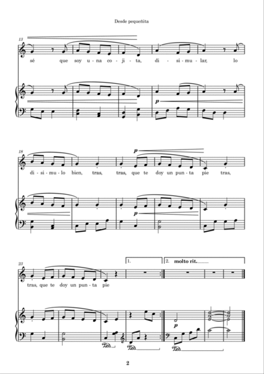 Desde pequeñita Voice scores gallery preview page 2