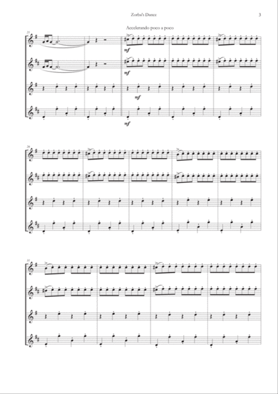 Zorbas Dance Woodwind Quartet scores gallery preview page 5
