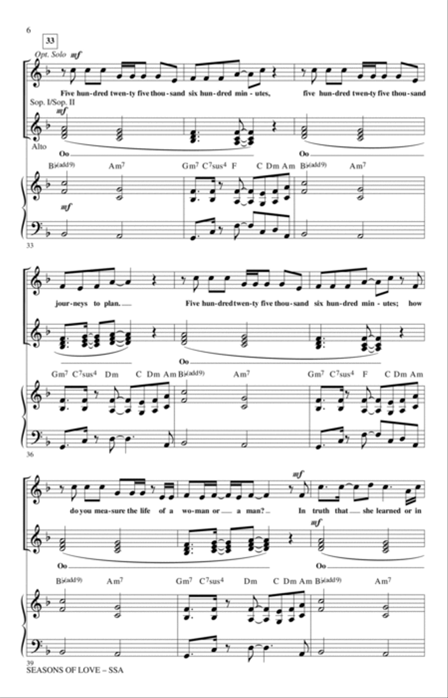 Seasons Of Love (from Rent) (arr. Roger Emerson) SSA scores gallery preview page 5