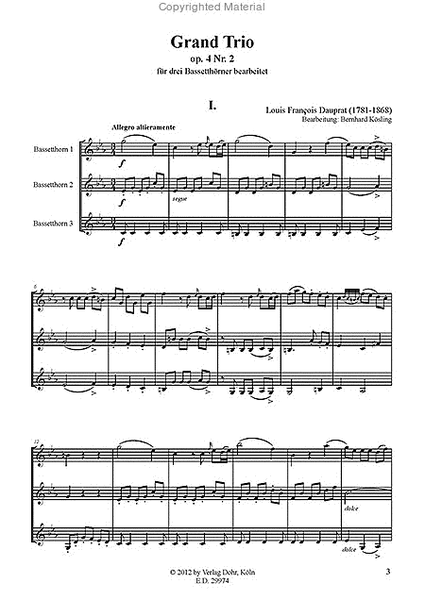 Grand Trio op. 4/2 (für drei Bassetthörner)